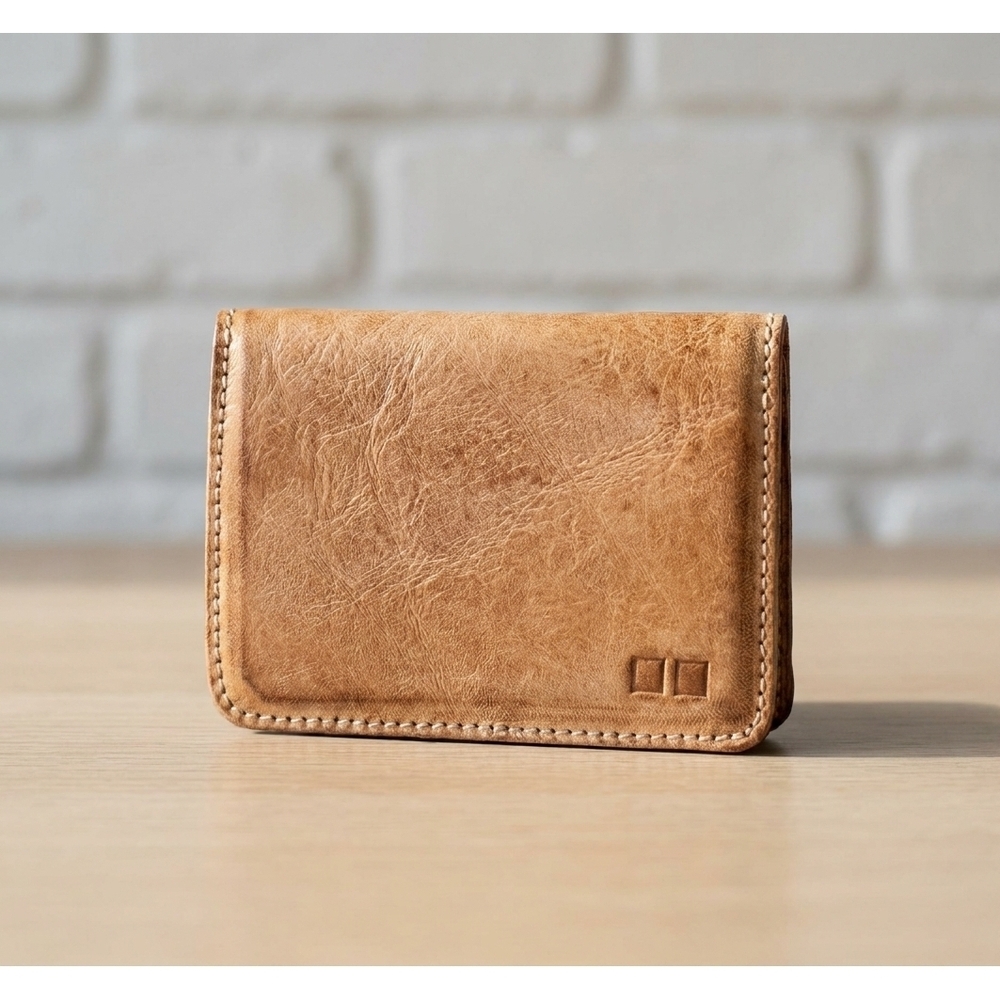 NEW BEDSTU jeor card wallet in tan rustic